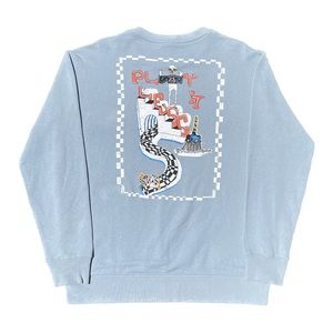 Zara’s Light Blue Skull Graphic Crewneck Sweatshirt